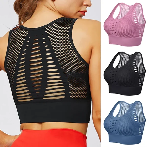 Women Breathable Active Bra Mesh Sports Bras
