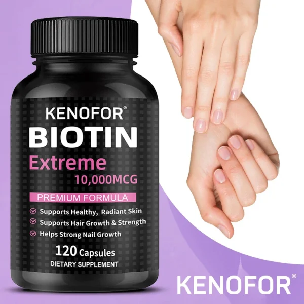Biotin 10000MCG Strengthens Nails Improves Skin